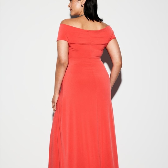 Old Navy Bright Coral Off the Shoulder Cocktail Dress - Picture 7 of 10